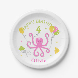 Happy Octopus Geburtstag Pappteller