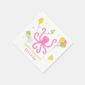 Happy Octopus Geburtstag Serviette (Ecke)