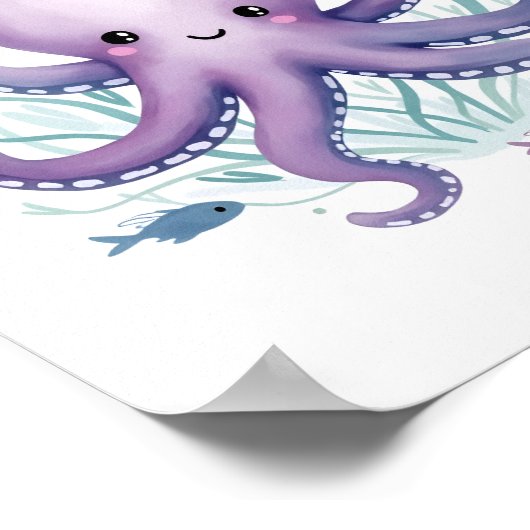 Happy Octopus Poster (Ecke)