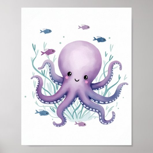 Happy Octopus Poster (Vorne)