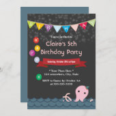 Happy Octopus Starry Night Einladungen zum Geburts (Vorne/Hinten)