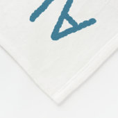 Happy Octopus White Blue Name Tiermeilenstein Fleecedecke (Ecke)