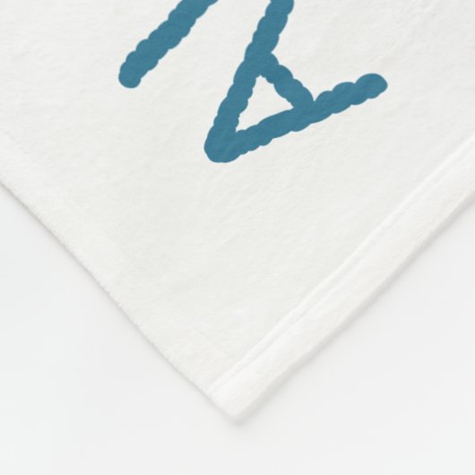 Happy Octopus White Blue Name Tiermeilenstein Fleecedecke (Ecke)