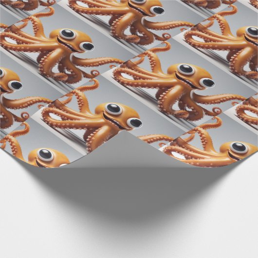 Happy Octopus Wrapping Paper Geschenkpapier (Ecke)
