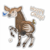 Happy Okapi! Aufkleber (Vorderseite)