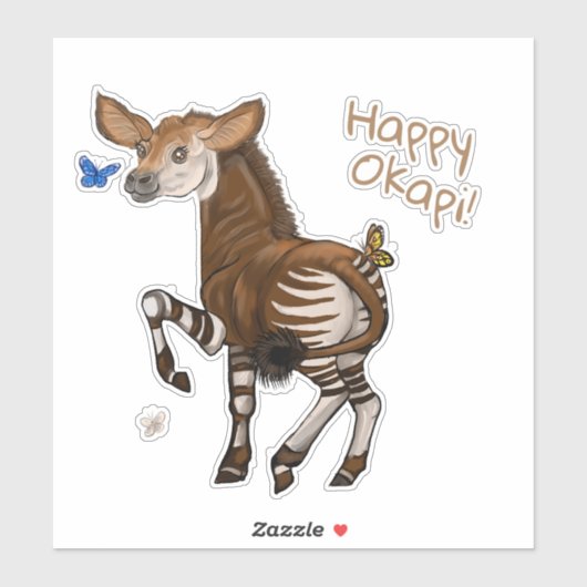 Happy Okapi! Aufkleber (Blatt)
