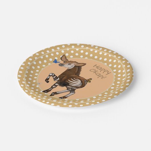 Happy Okapi! Pappteller (Schrägansicht)