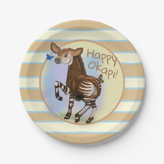 Happy Okapi! Pappteller (Vorderseite)