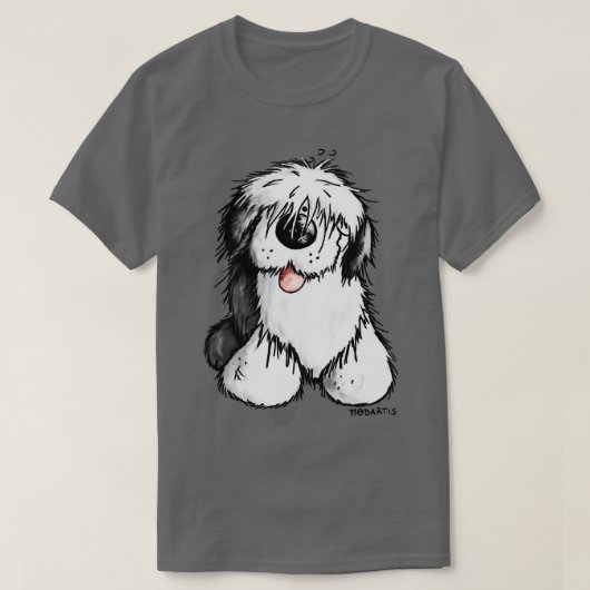 Happy Old English Sheepdog I für einen Hund oder B T-Shirt (Design vorne)