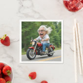 Happy Old Man on a Motorrad Serviette (Beispiel)