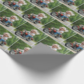 Happy Old Man Ride auf einem Motorrad Geschenkpapier (Ecke)
