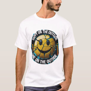 Happy on the Outside Emoji T - Shirt - Fun Design