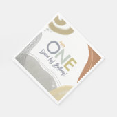 Happy One First Birthday Boy Paper Napkin Serviette (Ecke)