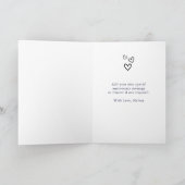 Happy One Year Elegante Monogram Heart Anniversary Karte (Innenseite)