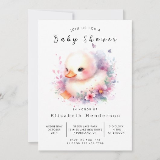 Happy Online Duck Baby Shower Einladung (Vorderseite)