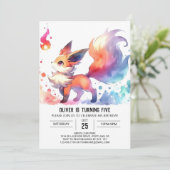 Happy Online Fox Geburtstag Einladung (Stehend Vorderseite)