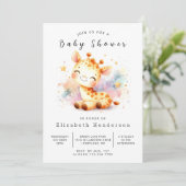 Happy Online Giraffe Baby Shower Einladung (Stehend Vorderseite)