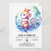 Happy Online Monkey Geburtstag Einladung (Vorne/Hinten)