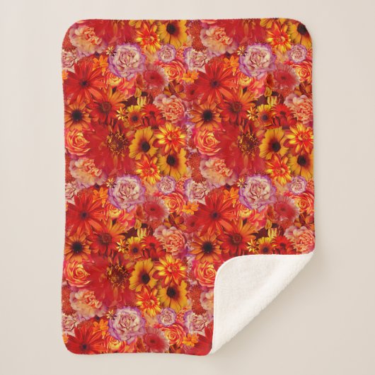 Happy Orange Blume Field Garden Sherpadecke (Vorderseite)