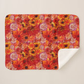 Happy Orange Blume Field Garden Sherpadecke (Vorderseite (Horizontal))