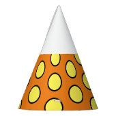 Happy Orange Bright Yellow Black Circus Circles Partyhütchen (Links)