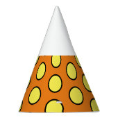 Happy Orange Bright Yellow Black Circus Circles Partyhütchen (Rechts)