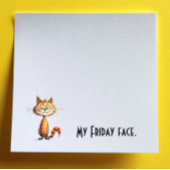 Happy Orange Cartoon Cat My Friday Face Post-it Klebezettel