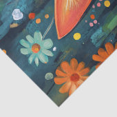 Happy Orange Cat Whimsical Blume Dekoupage Seidenpapier (Detail)