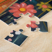 Happy Orange Cat Whimsikale Blume Puzzle (Seite)