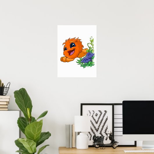 Happy orange JubJub in Neopia Central Poster (Heimbüro)