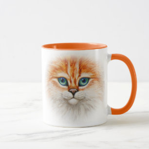 Happy Orange Kitty Face Tasse