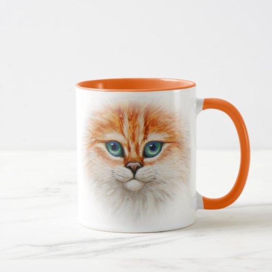 Happy Orange Kitty Face Tasse (Rechts)