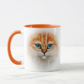 Happy Orange Kitty Face Tasse (Links)
