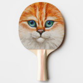 Happy Orange Kitty Face Tischtennis Schläger (Rückseite)
