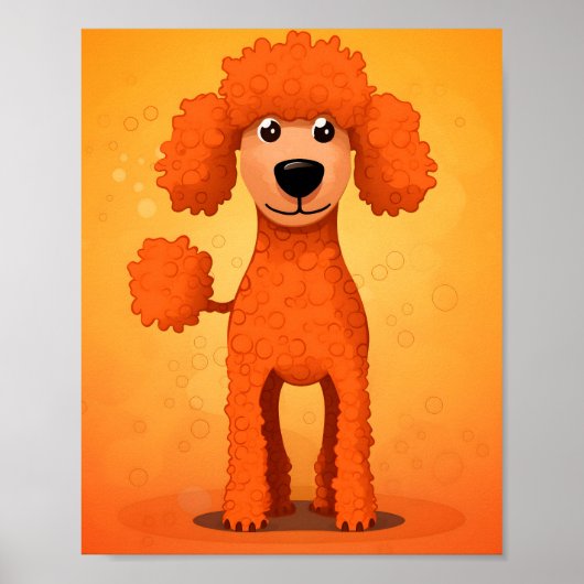 Happy Orange Poodle Dog Poster (Vorne)