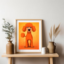 Happy Orange Poodle Dog