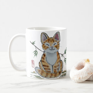 Happy Orange Tabby Cat Watercolor Orientalischer S Kaffeetasse