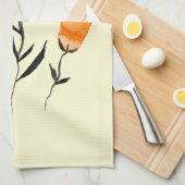 Happy orange und gelbe Blumen Geschirrtuch (Viertel Falte)