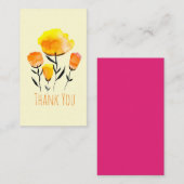 Happy orange und gelbe Blumen Mitteilungskarte (Vorne/Hinten)