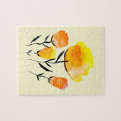 Happy orange und gelbe Blumen Puzzle (Horizontal)