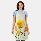 Happy orange und gelbe Blumen Schürze (Getragen)