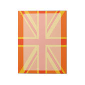 Happy Orange Union Jack British Flag Swag Notizblock (Rotiert)