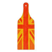 Happy Orange Union Jack British Flag Swag Schneidebrett (Vorderseite)