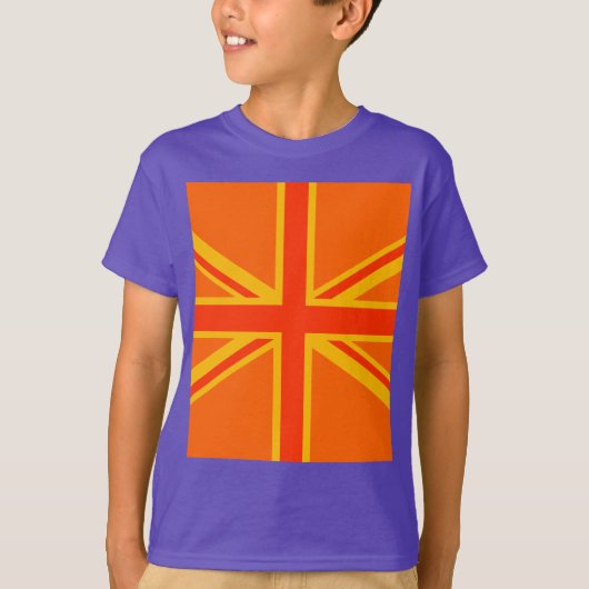 Happy Orange Union Jack British Flag Swag T-Shirt (Vorderseite)