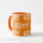 Happy Orange White Tasse (Vorderseite Links)