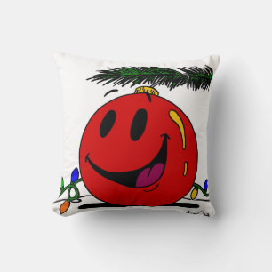 Happy Ornament Pillow - Black Kissen