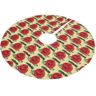 Happy Ornament Tree Skirt Polyester Weihnachtsbaumdecke