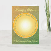Happy Ostara! Willkommen zurück zur Sonne! Karte (Vorderseite)