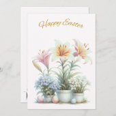 Happy Oster Blume Osterkarte Feiertagskarte (Vorne/Hinten)
