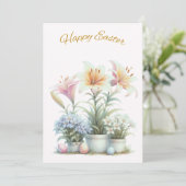 Happy Oster Blume Osterkarte Feiertagskarte (Stehend Vorderseite)